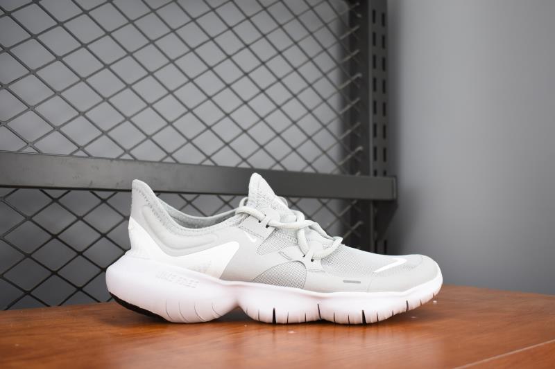 Nike Free Run 5.0 Grey White Training Shoes - Click Image to Close